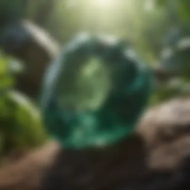 Mystical Green Gemstone in Natural Setting