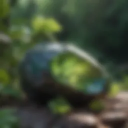 Mystical Green Stone in Nature