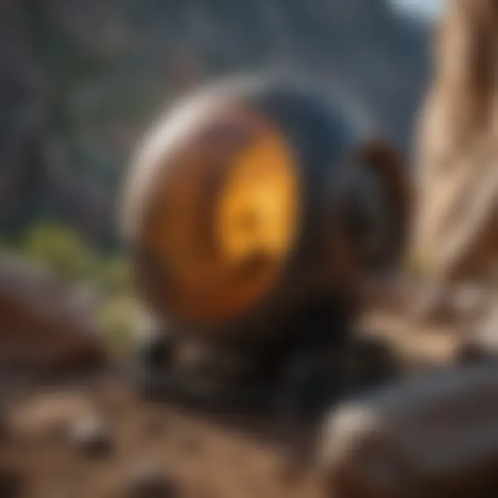 A close-up view of the Nat Geo Rock Tumbler in action, highlighting its operational features.