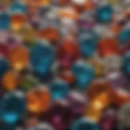 A collection of polished gemstones showcasing different colors and textures