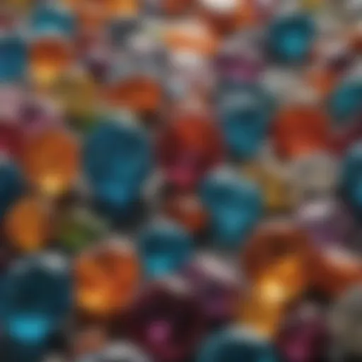 A collection of polished gemstones showcasing different colors and textures