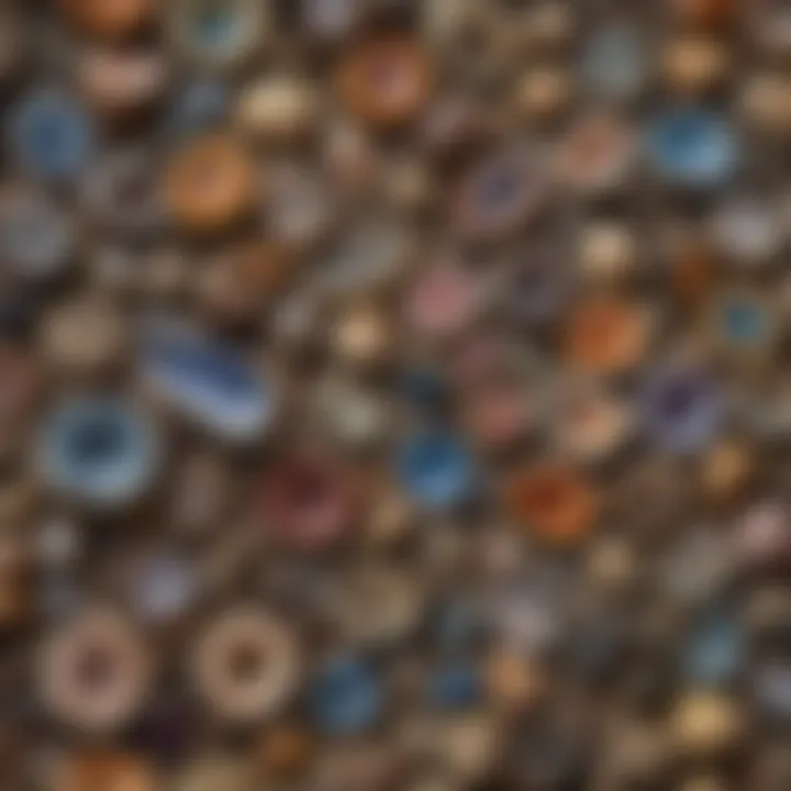 An assortment of geodes collected from different locations, highlighting their unique characteristics.