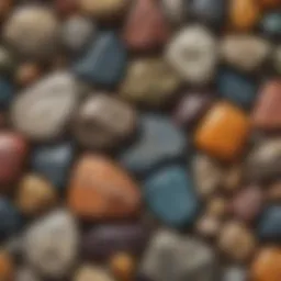 Close-up view of diverse natural stones showcasing their unique textures and colors.