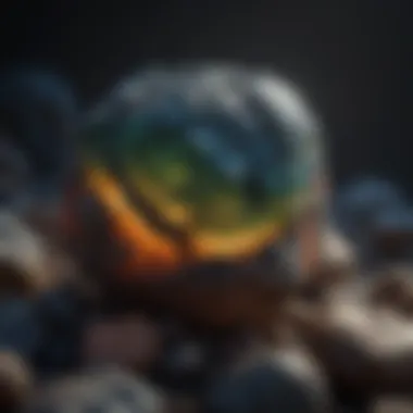 A close-up view showcasing the vibrant luminescence of glow in the dark rocks.