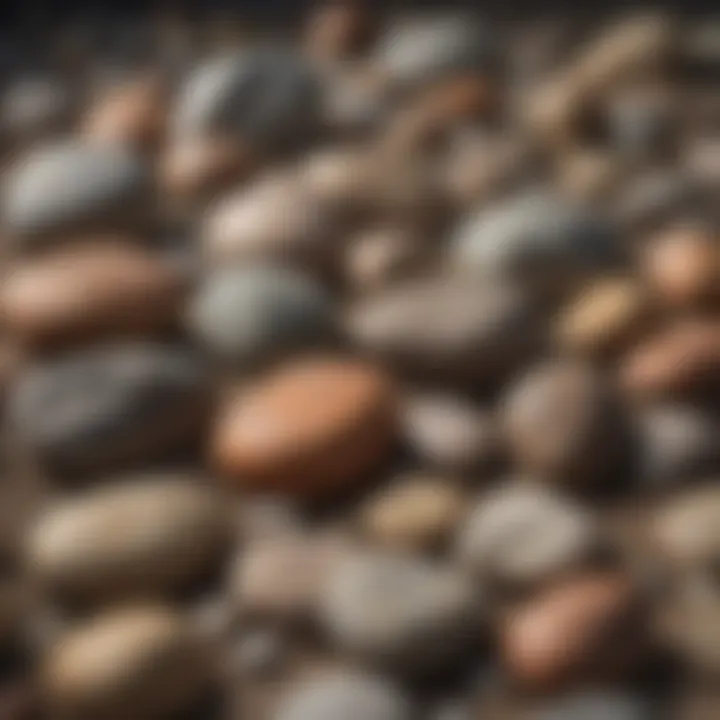 A collection of rocks with labels indicating their names and types