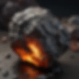 Close-up of a meteorite specimen showcasing its unique texture