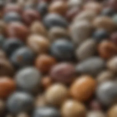 Close-up of polished stones from various rock tumbler kits.