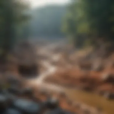 An expansive view of a gem mining site in North Carolina.