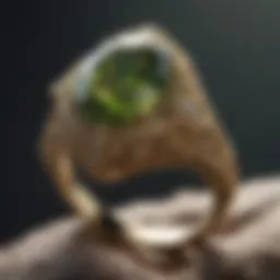 Exquisite Olivine Ring with Intricate Detailing