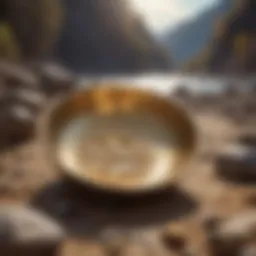 Golden Pan on Rocky Riverbed