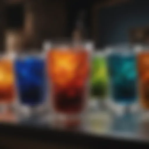 Elegant tumbler display at a craft show with vibrant colors