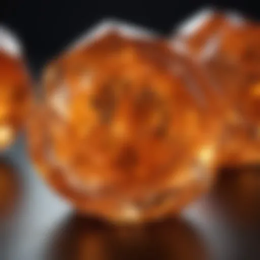 Vivid orange crystal in natural light