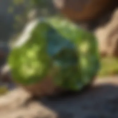 Peridot Rock Formation in Natural Setting