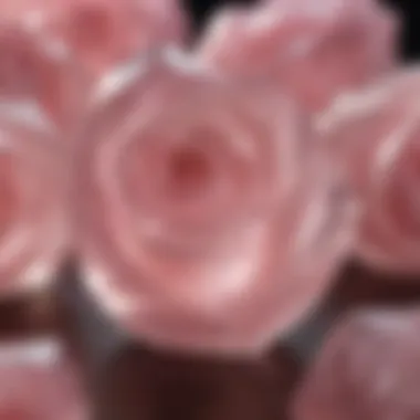 A striking rose quartz crystal exhibiting soft pink hues.