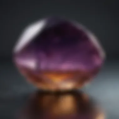 Polished amethyst stone in natural setting