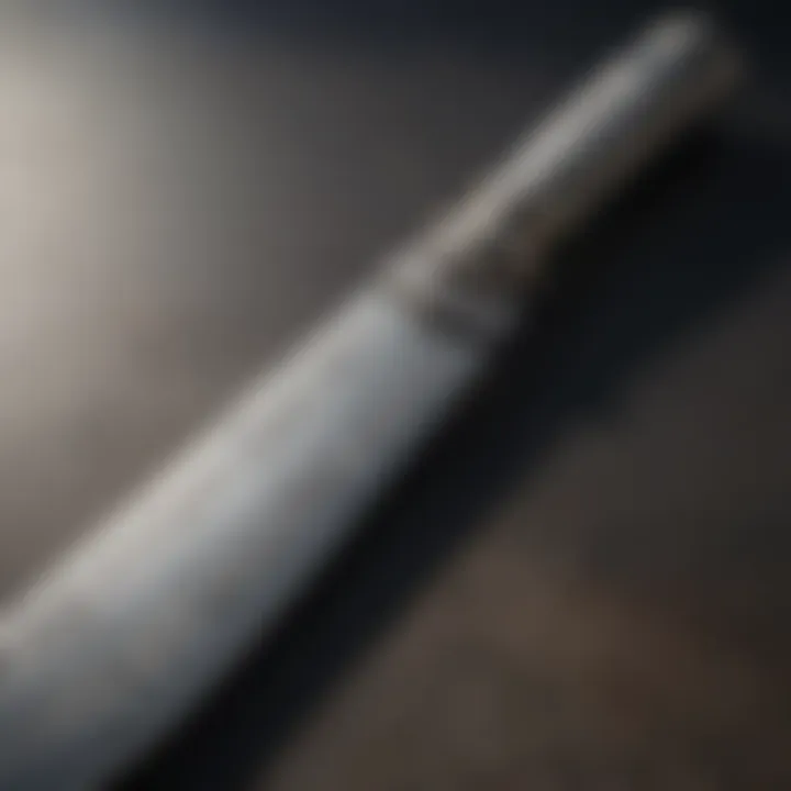 Beautifully polished sterling silver knife reflecting light