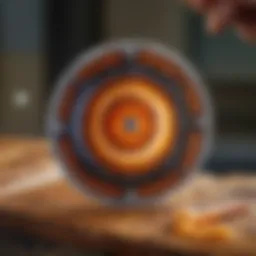 Precision diamond lapidary trim saw blade cutting through agate