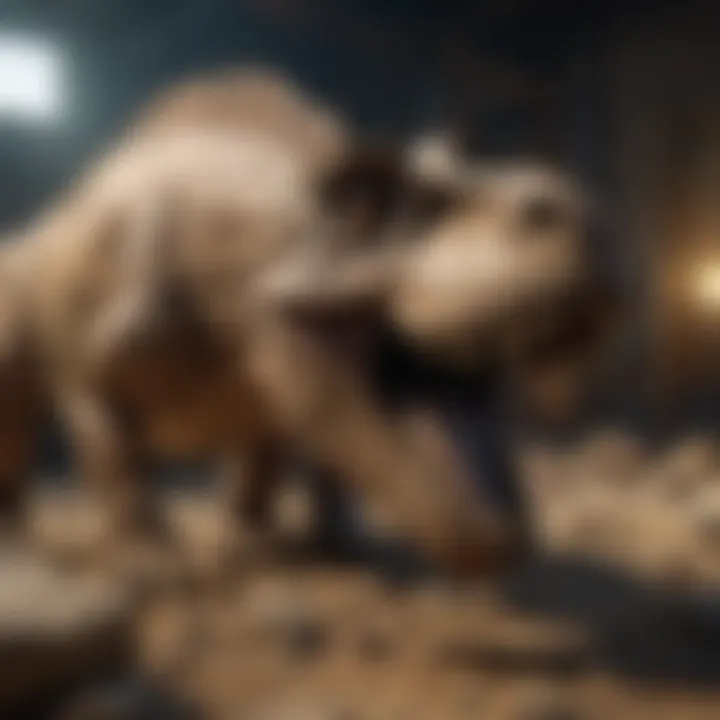 Paleontologists Excavating Dinosaur Bones