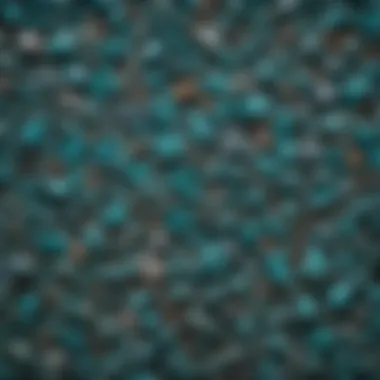 Preserved Turquoise Collection Turquoise chips delicately preserved in a collector's display