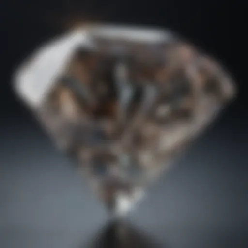 Close-up of a diamond showcasing its unique facets and brilliance