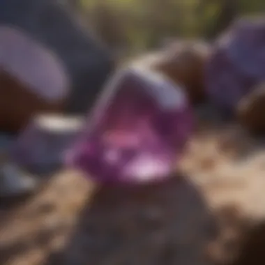 Rare Purple Gemstone in Natural Setting