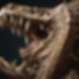 Detailed view of a raptor claw fossil showcasing its intricate structure
