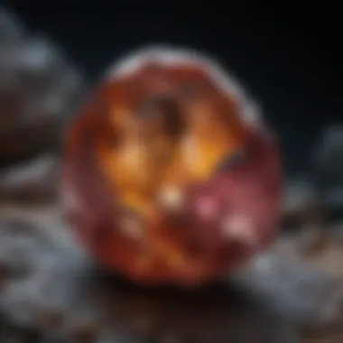 Unique Lighting on Rare Gemstone Rare gemstone mineral under unique lighting