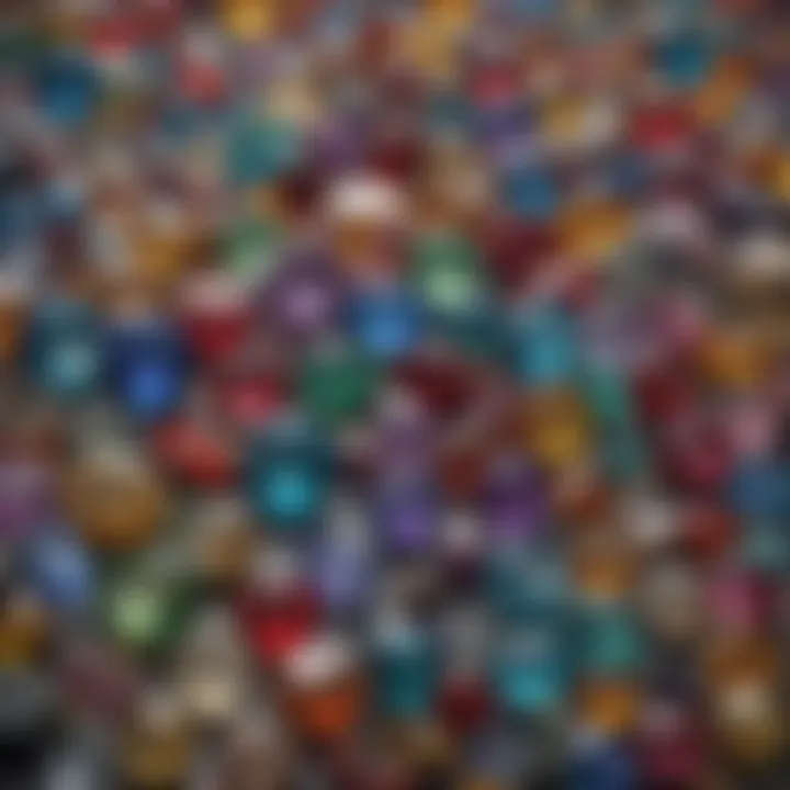 A collection of rare gemstones displayed in an elegant arrangement.