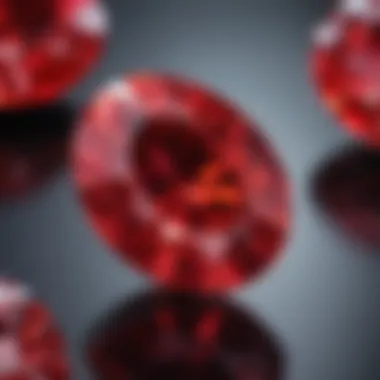 A close-up of a vivid red spinel, emphasizing its brilliance and rarity.