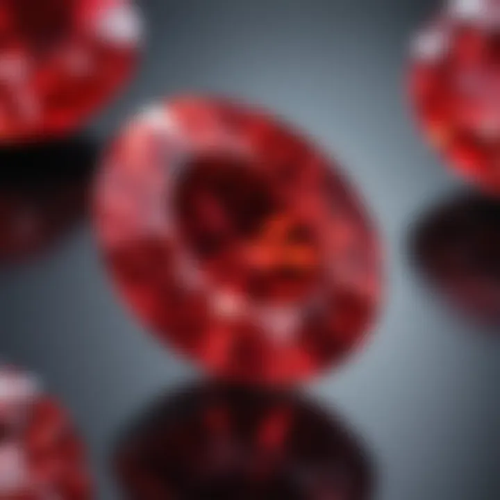 A close-up of a vivid red spinel, emphasizing its brilliance and rarity.