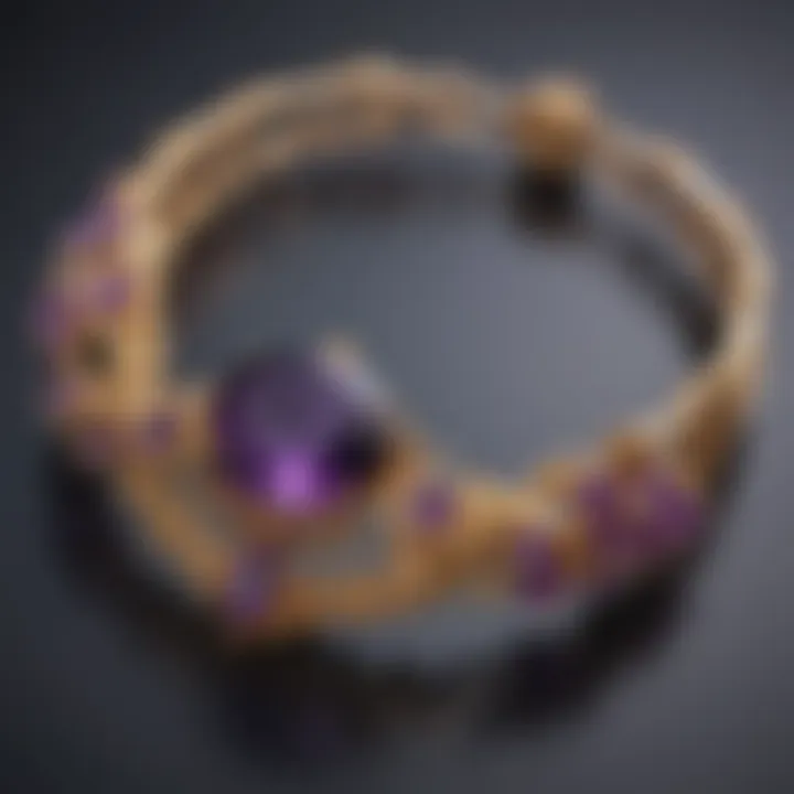 Exquisite Amethyst Bracelet with Intricate Floral Design