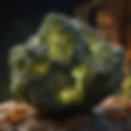 Natural moldavite specimen showcasing its unique texture and color
