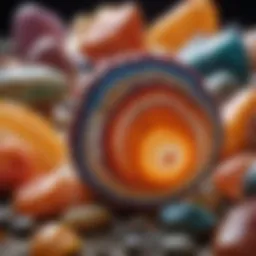 A mesmerizing swirl of colorful agate stones