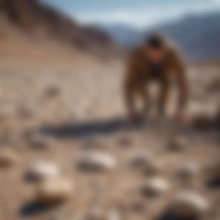 Scientist Studying Moving Rocks in Death Valley