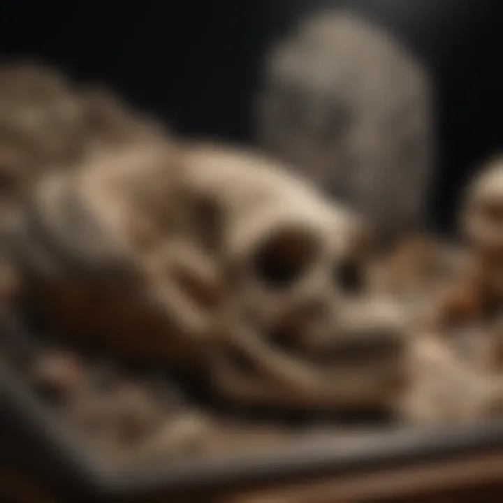 Close-up of Riker display case with fossils