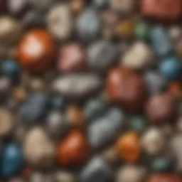 Detailed illustration showcasing various types of rocks and minerals