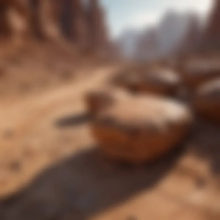 Smooth brown rock formations in a geological landscape
