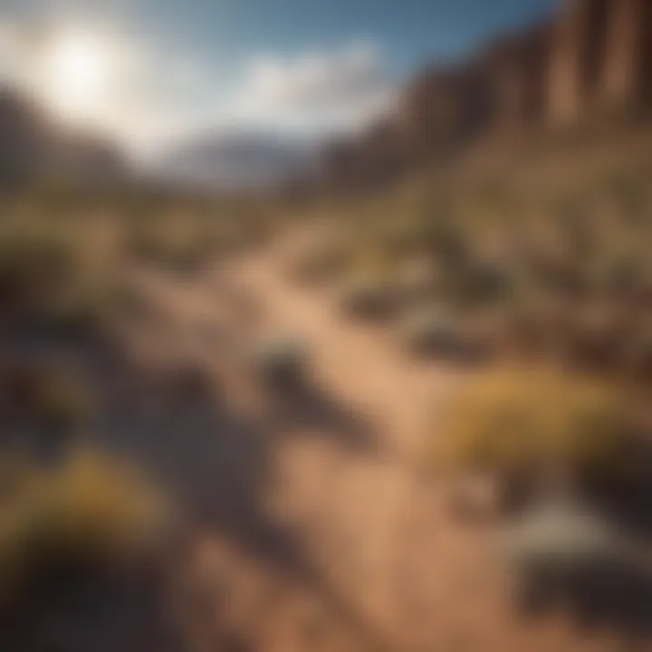 A picturesque landscape of the desert terrain surrounding Rockhound, New Mexico