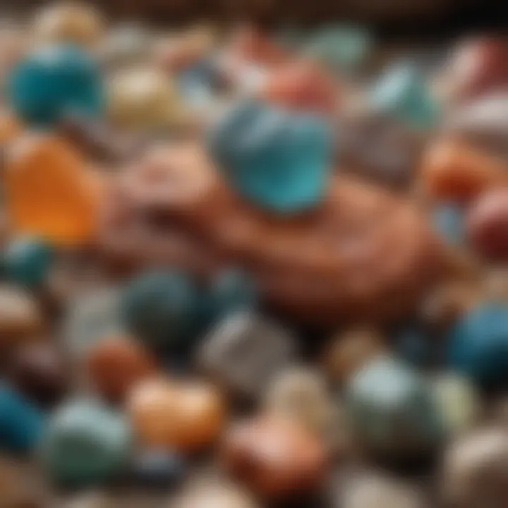 Close-up of unique mineral specimens collected in Rockhound, New Mexico