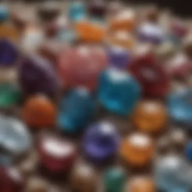 Close-up of unique gemstones found in Texas