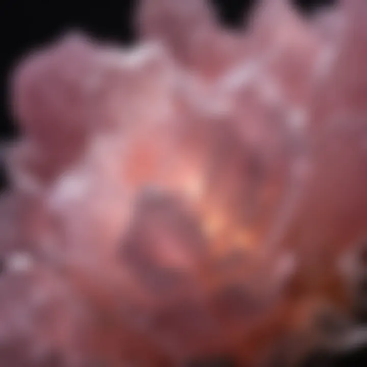Rose Quartz Specimen under UV Light