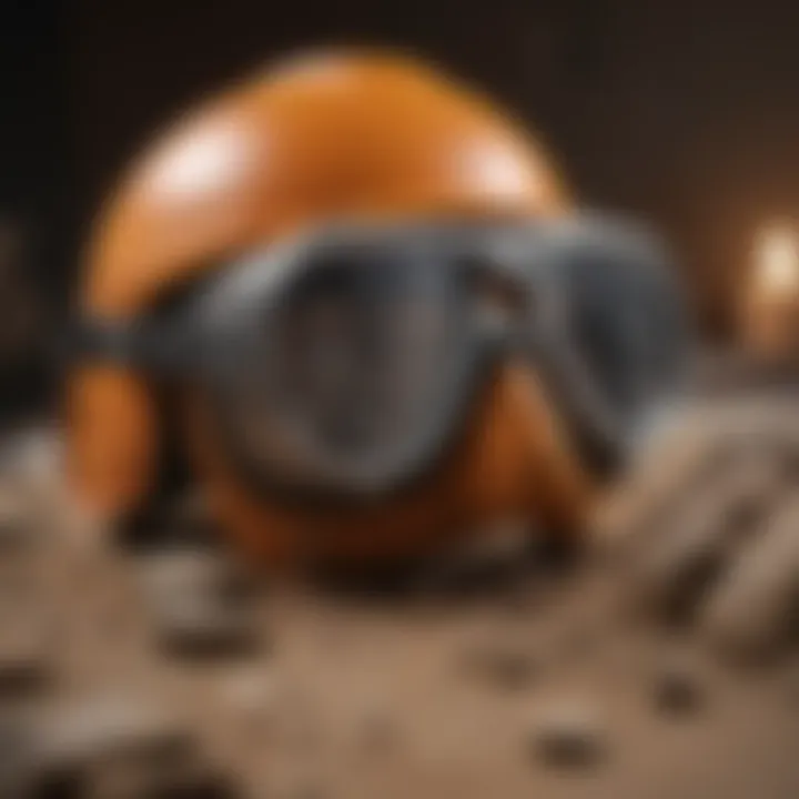 Safety goggles and protective gear for rock cutting