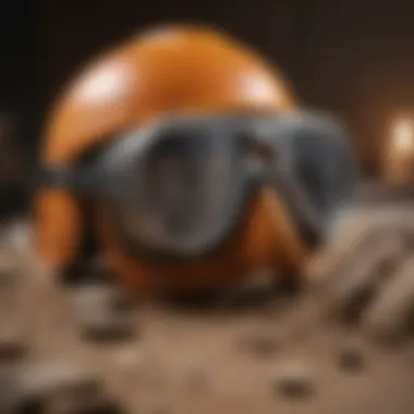 Essential Safety Equipment Safety goggles and protective gear for rock cutting