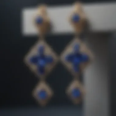 Mesmerizing Sapphire Earrings with Geometric Patterns