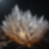 Ethereal glow of selenite crystal under moonlight