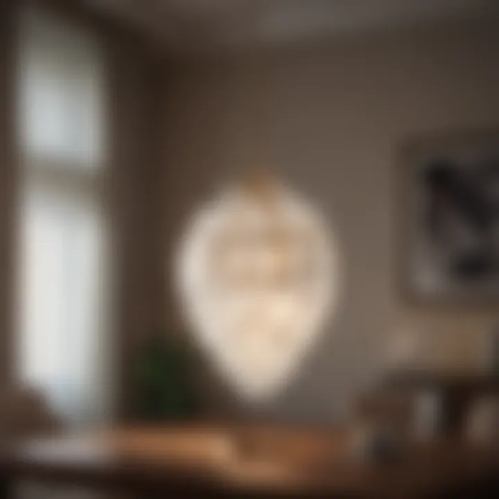 Selenite Light Fixture in Modern Interior