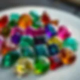 A vibrant assortment of tourmaline gemstones showcasing their unique colors and cuts.