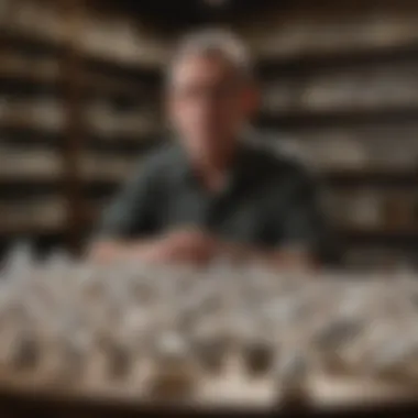 Collector with Exceptional Arkansas Quartz Specimens Arkansas quartz collector with prized specimens