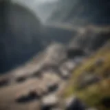 Aerial view of slate quarry