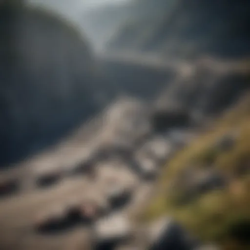 Aerial view of slate quarry